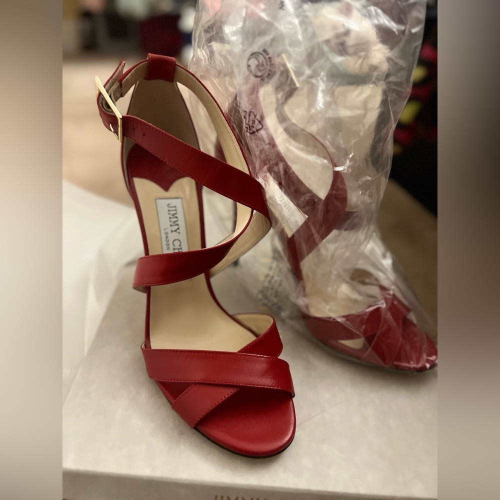 Jimmy choo lottie red sandal 36.5